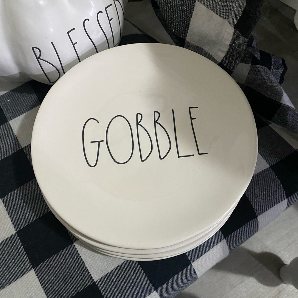 Rae Dunn Gobble Plate Set / Thanksgiving Plates
